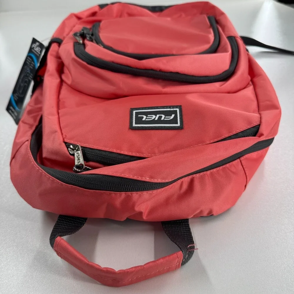 Fuel Sport Tier Coral Multi Pocket Laptop Sleeve Zip School Bag Backpack - NEW